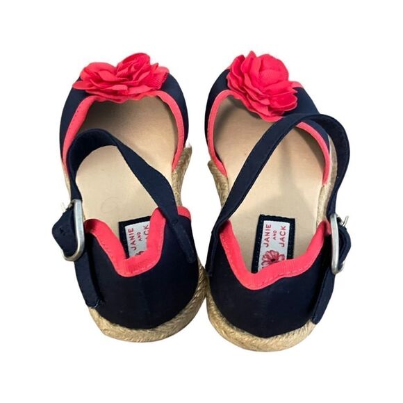 NEW - Janie and Jack navy/fuchsia espadrilles - size 8 - Picture 3 of 4